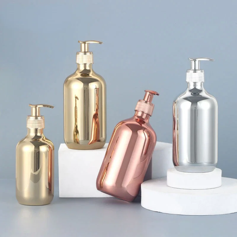Luxury Skincare Packaging - زجاجة بمضخة مطلية بالكهرباء ، حاوية
